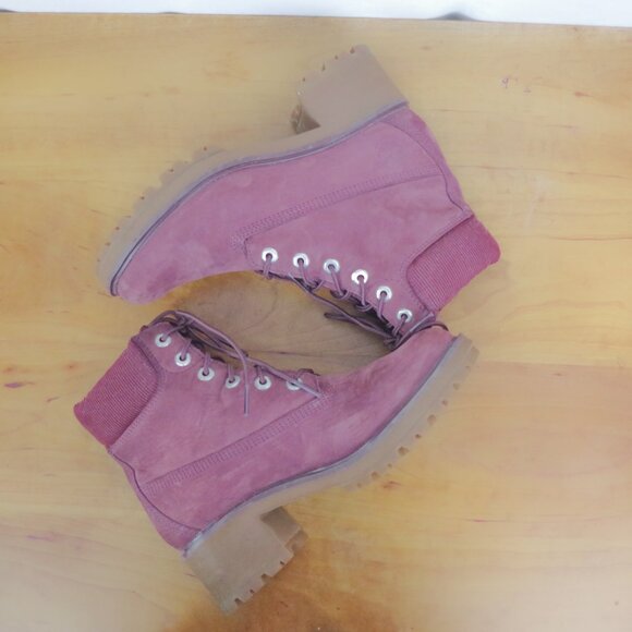 Timberland Kinsley Burgundy Nubuck Leather Boots SIze 8 - Picture 5 of 9